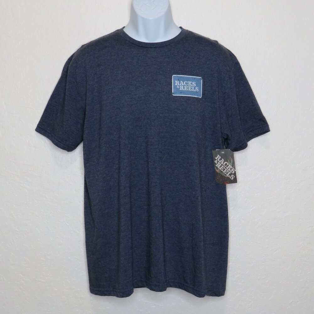 Racks & Reels*‎ Men's Short Sleeve Crew Neck Pullover Tee-Shirt~ Size Large